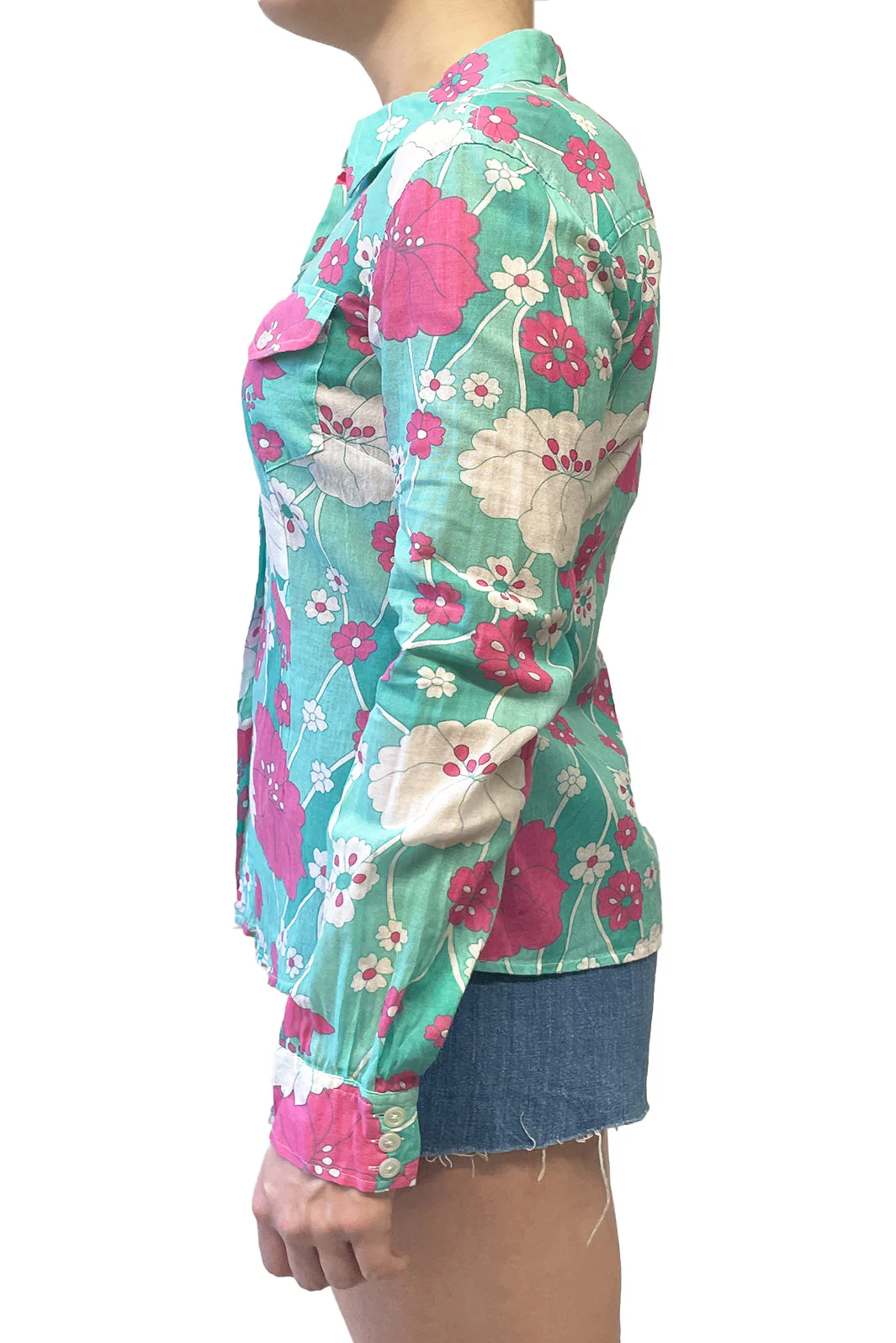 Vintage Izzue Floral Print Button Up - Image 2