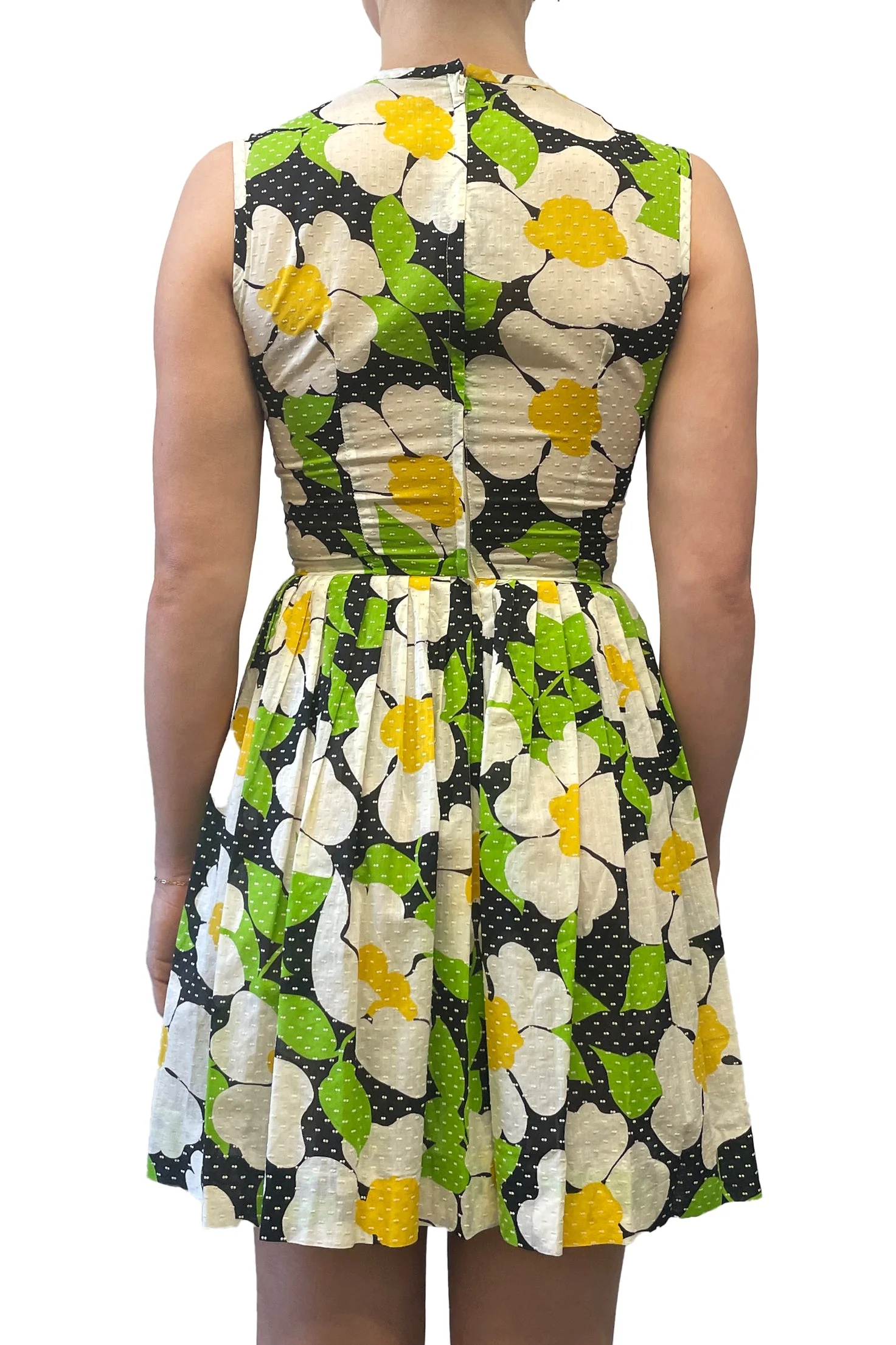 Vintage Sixties Vicky Vaughn Dotted Floral Dress - Image 3