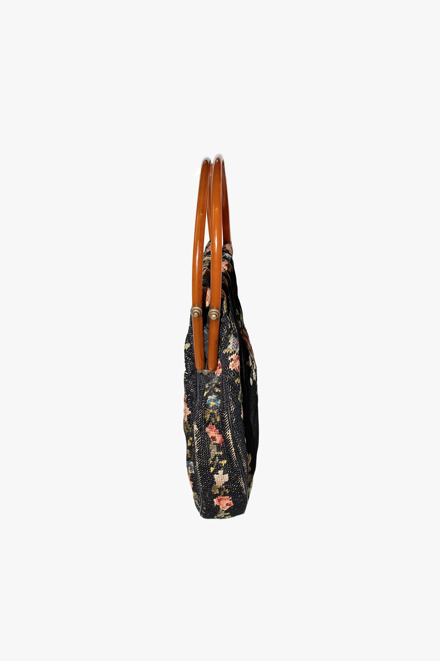 Vintage Needlepoint Garden Rose Purse - Image 3