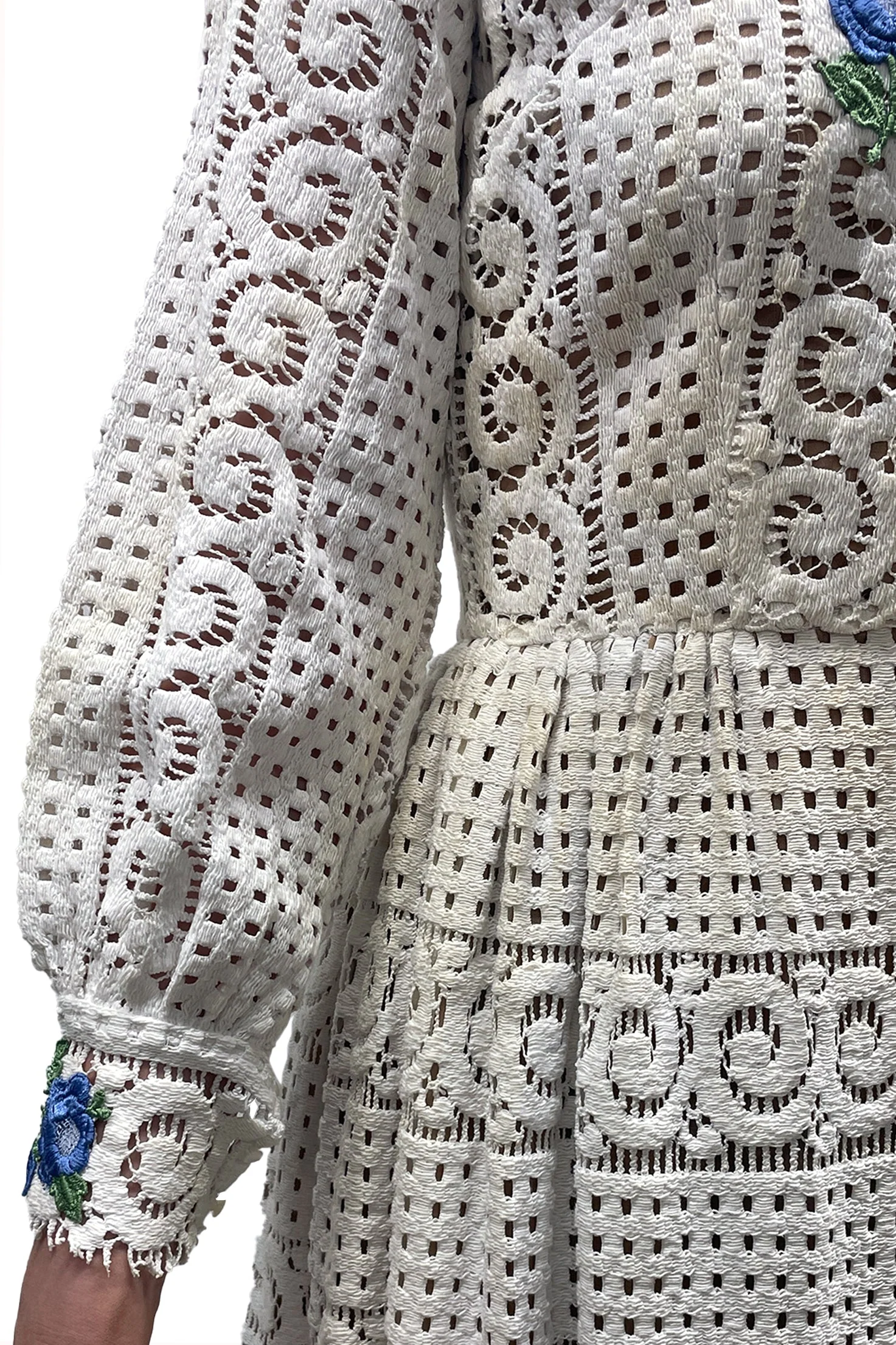 Vintage Rebecca Embroidered Flower Maxi Dress - Image 3