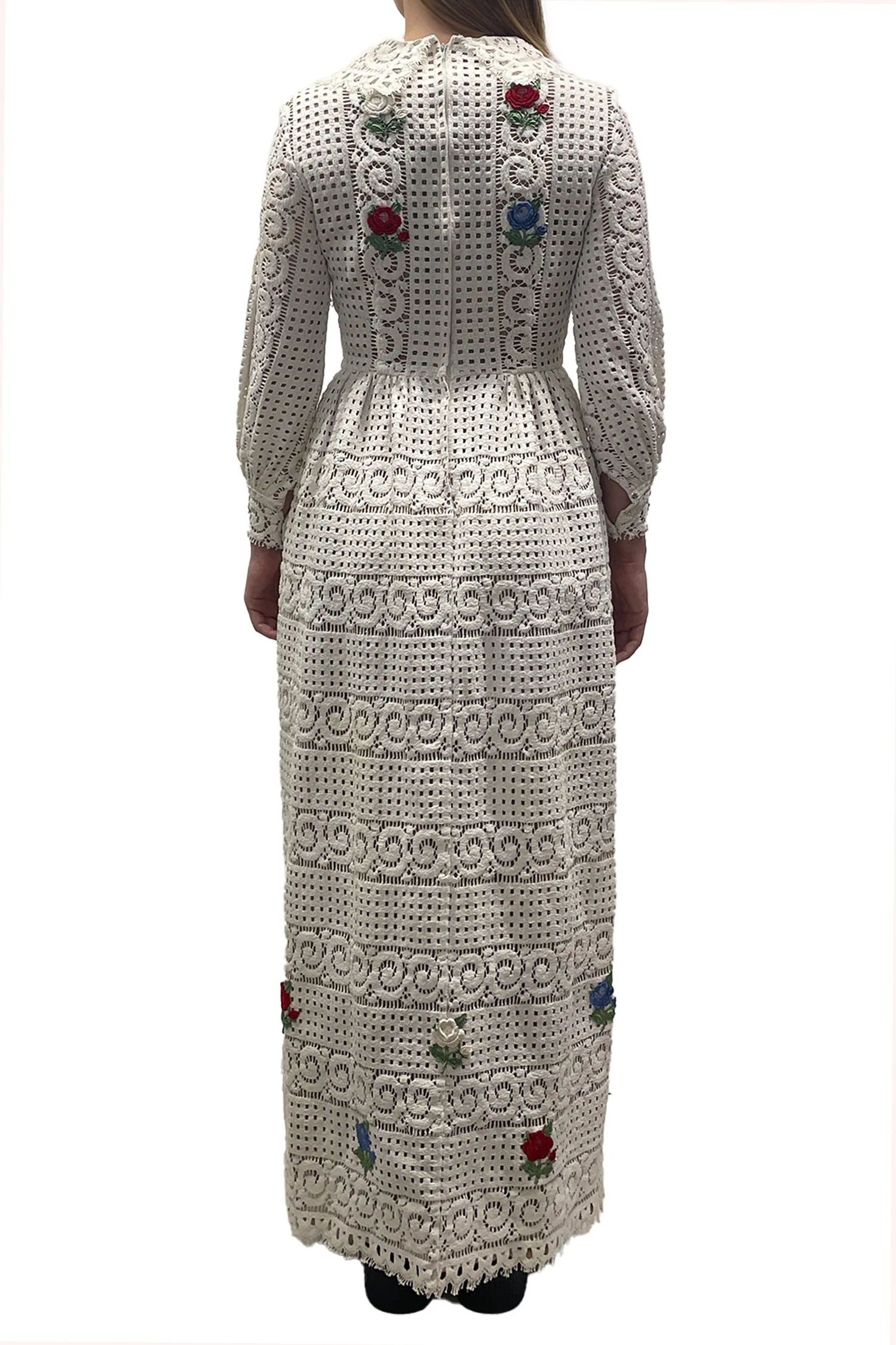Vintage Rebecca Embroidered Flower Maxi Dress - Image 4