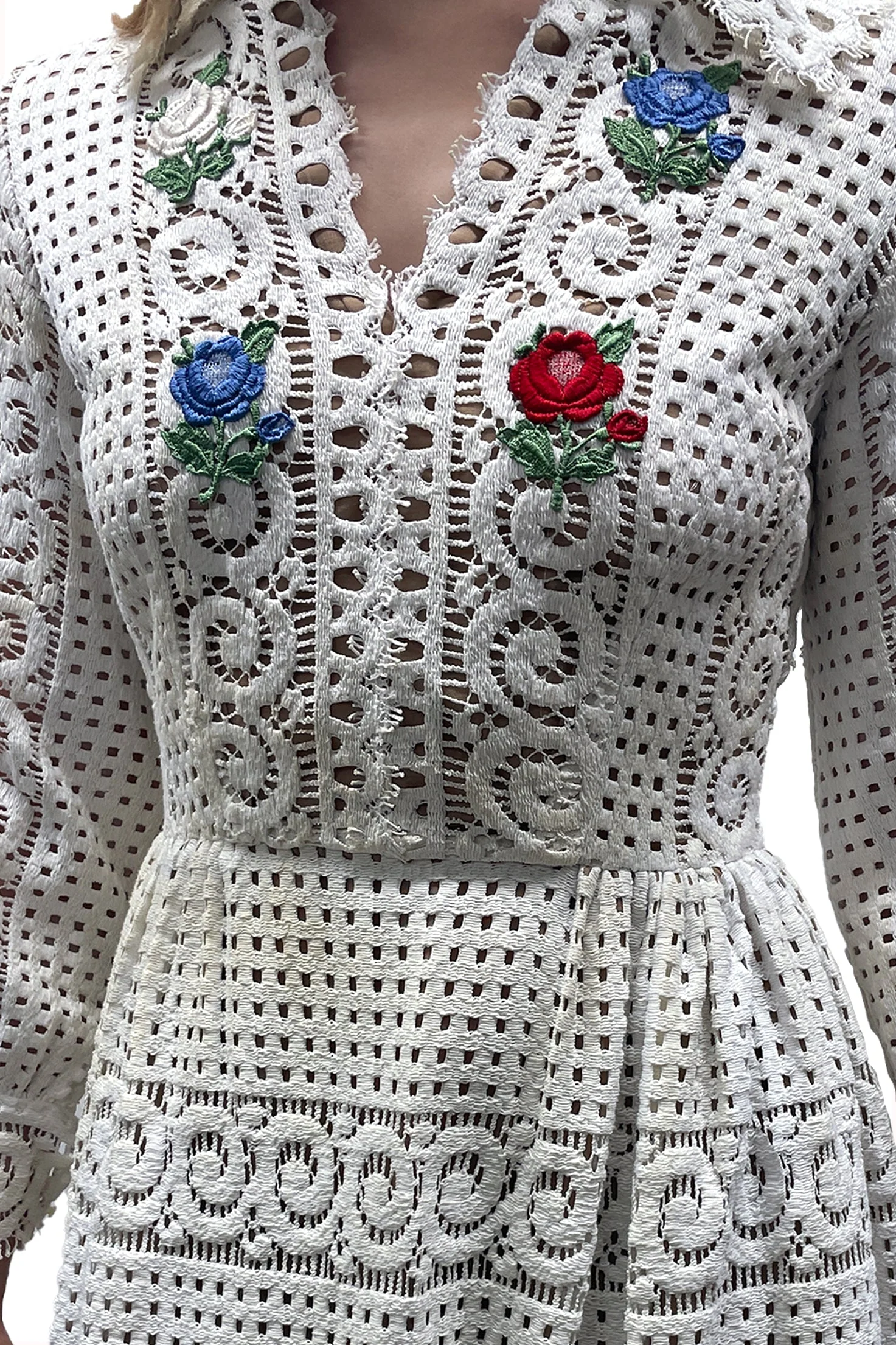 Vintage Rebecca Embroidered Flower Maxi Dress - Image 5