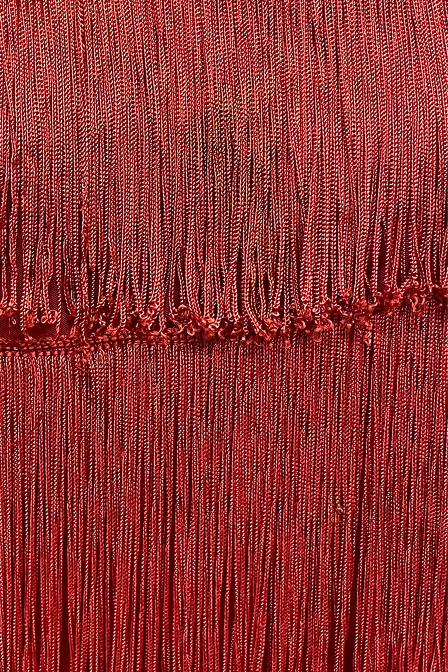Vintage Red Fringe Midi Dress - Image 5
