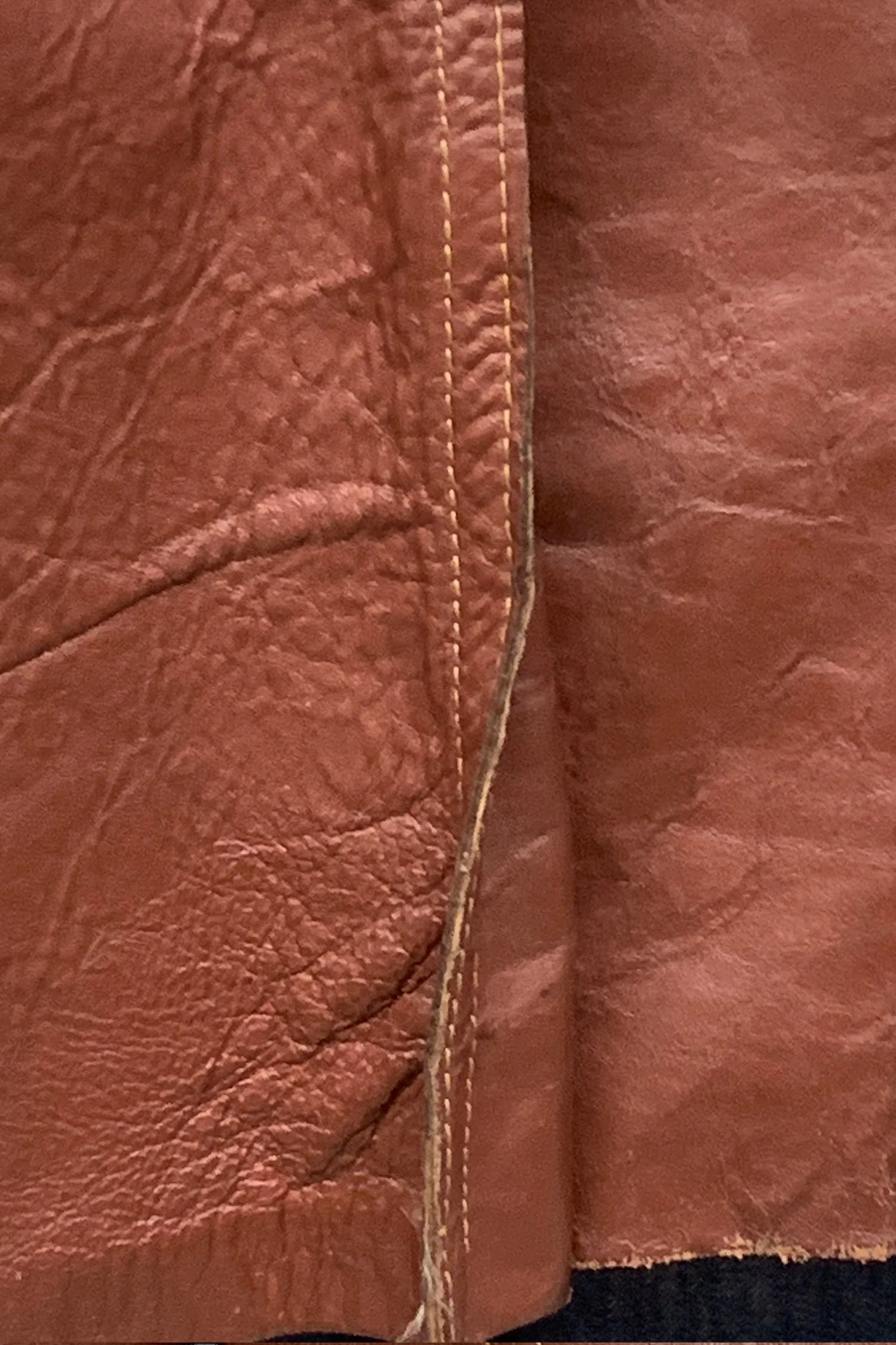 Vintage Rouge Belted Leather Jacket - Image 4