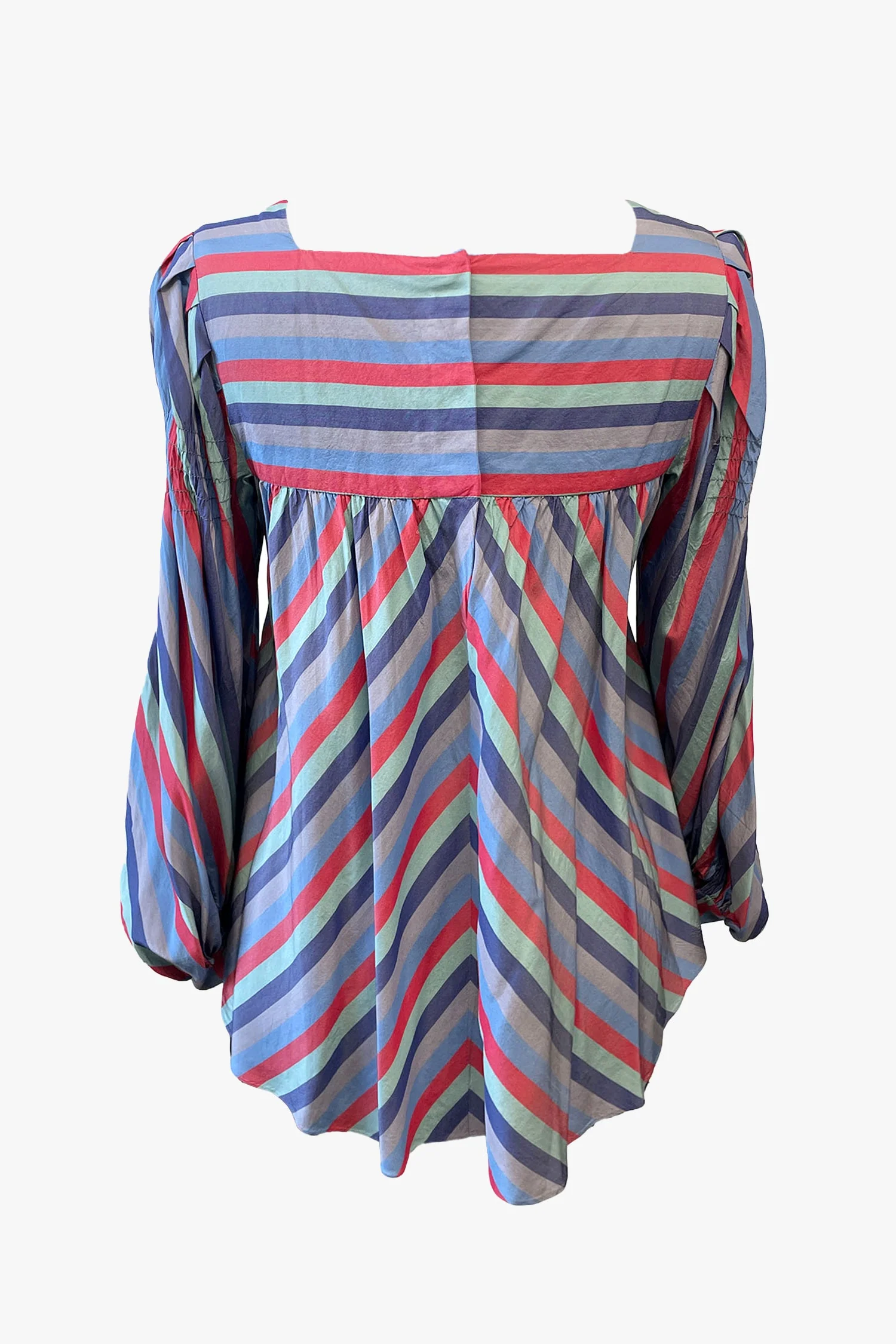 Vintage Silk Crepe De Chine With Smocking Top - Image 2