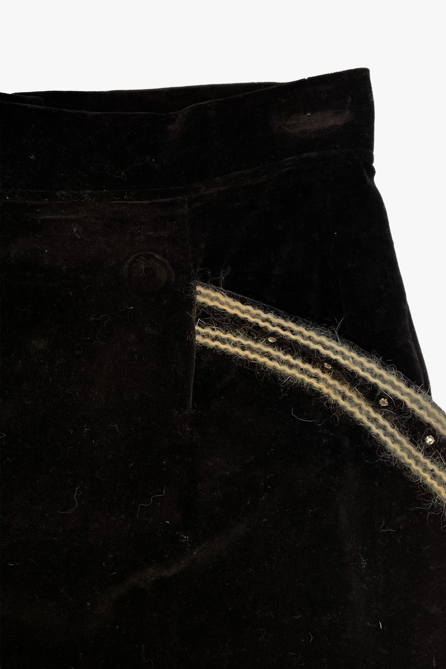 Vintage Velvet Embroidered Mini Skirt - Image 3