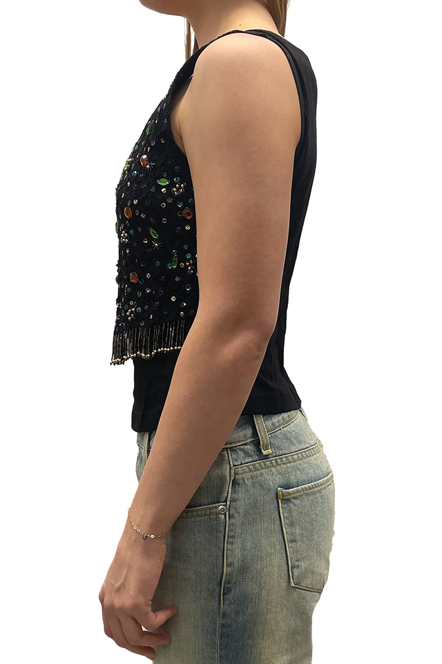 Vintage Vivienne Tam Beaded Fringe Top - Image 2